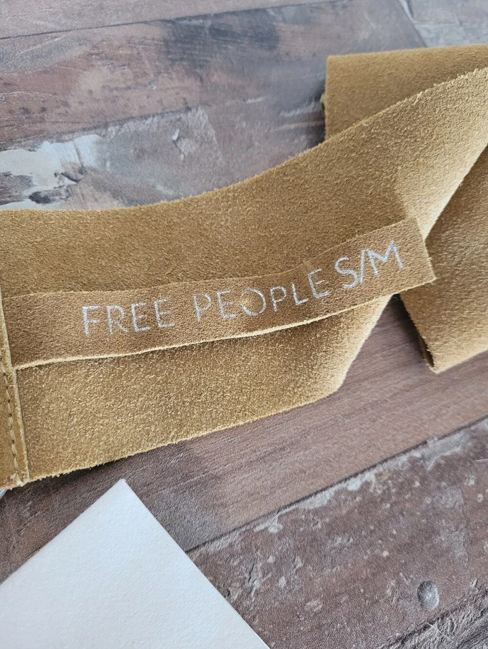 Free People Telessa Suede Mustard Buckle Belt